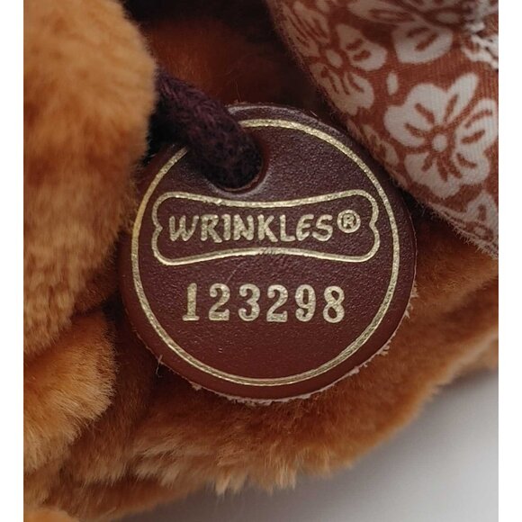Vintage 1986 Ganz Bros. Brown Wrinkles Dog Plush With Bone 7" - Picture 6 of 6